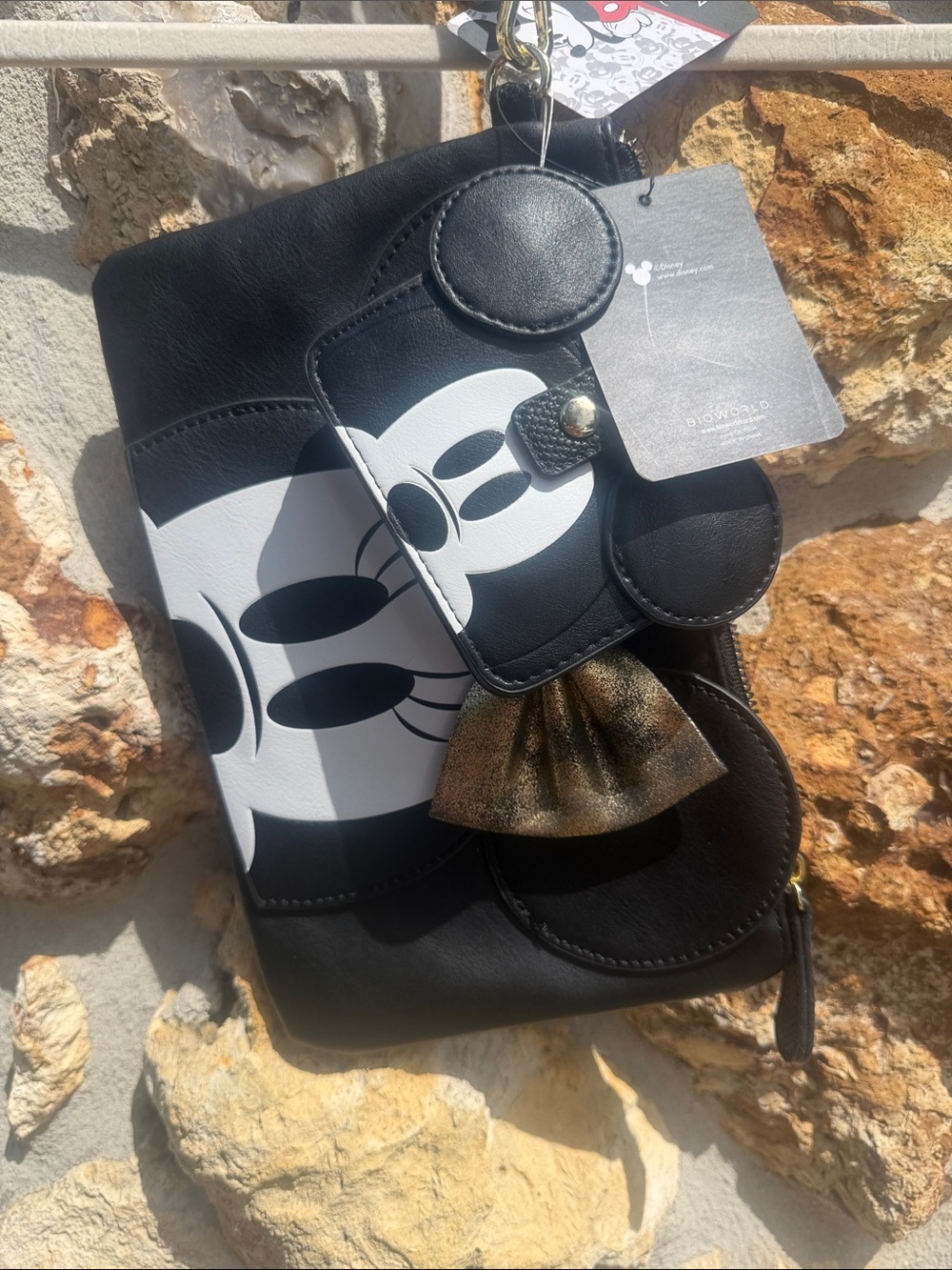 Disney x bioworld Black and Gold Minnie Mouse Clutch & Mickey wallet